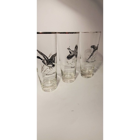 Vintage SPORTSMAN by Federal Glass Game Bird Tumblers Glasses Set Of 3 Barware - Picture 9 of 9